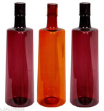 Orange and wine frost-finished 1L PET water bottles set of 3 - durable, leak-proof, BPA-free, food-grade, fridge and freezer safe, hygienic, break-resistant, eco-friendly, recyclable