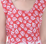 Cotton sleeveless dress by EBENEZER TEXTILE, printed pattern, pack of 1 for women in sizes M, L, XL, XXL, Free Size