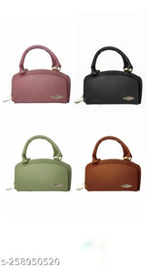 Peach, black, green, brown PU partywear clutch. Stylish and durable women's clutch with 5 compartments, ideal for casual, party, or formal use, detailed with studs