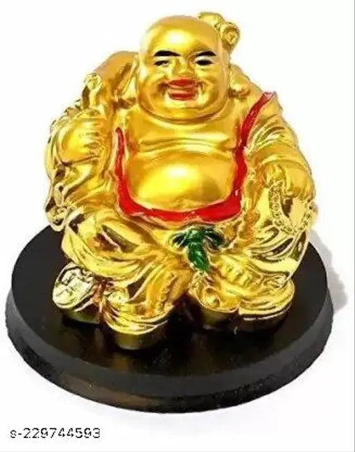 Multicolor polyresin Feng Shui Laughing Buddha decorative showpiece, enhances joy & wealth in home or office