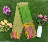 Moss chiffon braso gold zari silk party saree with printed net pattern, free size (5.5m x 0.8m), India origin