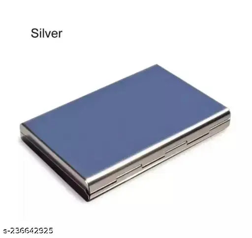 Stainless steel men's card holder, ultra-thin & anti-theft, perfect for business or travel