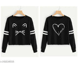 Stylish printed full sleeve cotton blend t-shirt in various sizes (S34, M36, L38, XL40), trendy and alluring