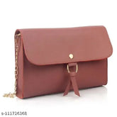 Pink PU TET cross-body sling for college girls (single compartment), free size with a length of 8 inches, width of 1 inch, and height of 6 inches. Handy for both cross-body shoulder bag and clutch usage. Made in India