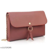 Pink PU TET cross-body sling for college girls (single compartment), free size with a length of 8 inches, width of 1 inch, and height of 6 inches. Handy for both cross-body shoulder bag and clutch usage. Made in India