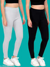 Cotton blend self-design net women's jeggings combo 2, stylish and comfortable for everyday wear