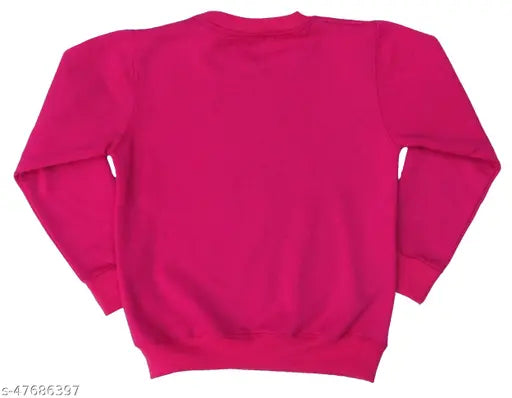 Cotton fleece winter sweatshirt for girls, printed net design, long sleeves, 2-pack (India)