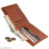 Black leather wallet for men, RFID protected with 3 card slots, 1 coin pocket, 2 hidden compartments, 2 currency slots, ideal for men's essentials organization