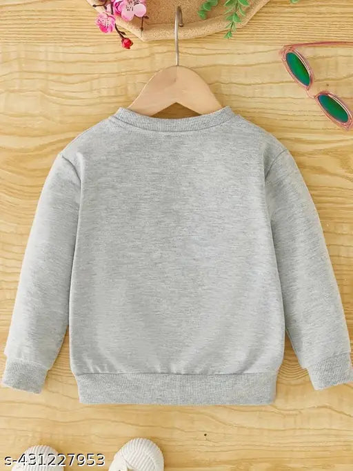 Premium cotton girls sweatshirt combo, vibrant prints, long sleeves, cozy fleece lining