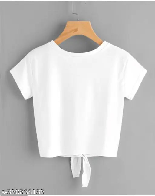 White Lycra short-sleeved top with single Minnie Mouse print, India origin