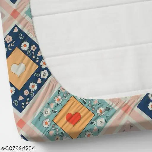 Indian-origin, superfine cotton king size (72x78+8) elastic fitted double bed sheet with two pillow covers (28x18), ethnic motifs design, ideal for summer