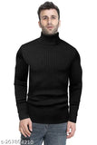 Men's striped cotton turtle neck sweater, full sleeve, free size - casual wear, India origin