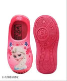 Pink Frozen design on synthetic slip-on shoes for girls (21-24 months), soft and washable