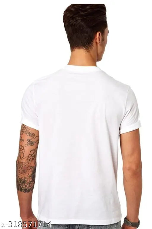 Custom Men's polyester cotton blend t-shirt, short sleeves, printed design for brand visibility