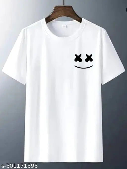 Polyester printed short-sleeve t-shirt, vibrant design on Indian-made apparel