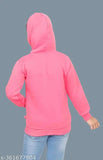 Girls solid pink cotton casual jacket for kids 18-24 Months