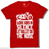 Classic retro men's cotton t-shirt with biker print - short sleeves, S-36in, M-38in, L-40in, XL-42in
