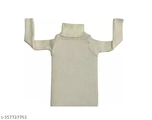Woolen high neck sweaters set (3pcs) for baby boys and girls in solid patterns, perfect winter wear for kids aged 0-5 years. Made with soft cotton fabric, origin India