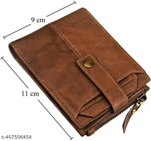 Genuine brown leather RFID wallet, 15 card slots, premium textured design, made in India