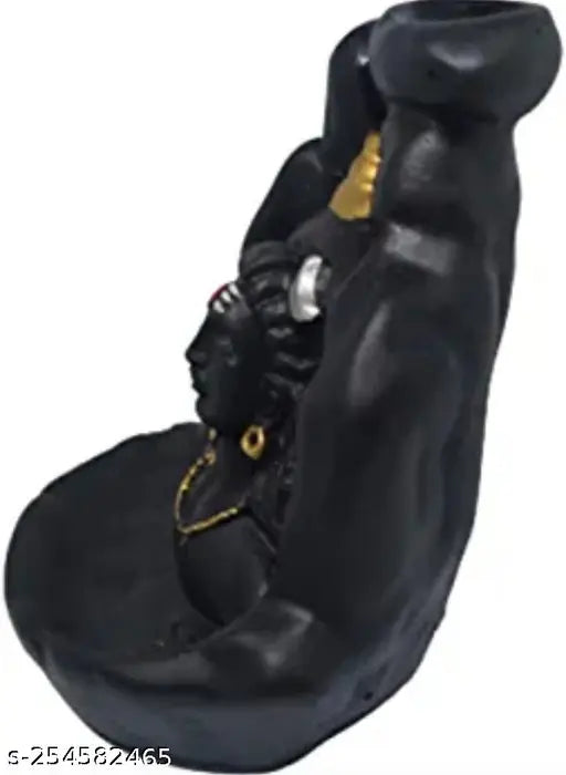 Polyresin Adiyogi Smoke Fountain Decor Showpiece with 50 Incense Cones, Indian artisan crafted home accent