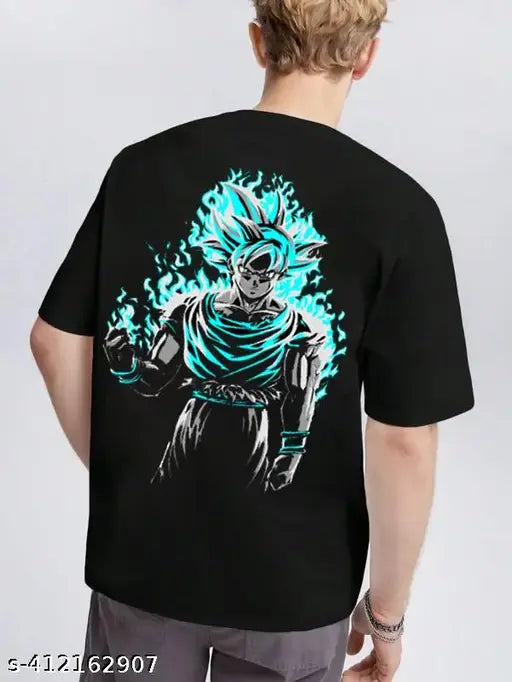 Trendy men's oversized cotton-blend t-shirt with printed design, short sleeves and available in sizes S-XXL