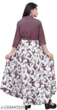 Silk printed net frocks and dresses for girls, three-quarter sleeves, India. Rose flower print design, suitable for special occasions, size range 5-15 years