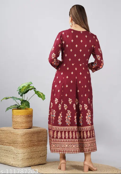 Rayon printed combo kurtis, three-quarter sleeves, Jivika fashionable Indian wear on display