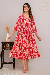 Rayon embroidered anarkali kurti set, S-50 sizes, Indian printed combo