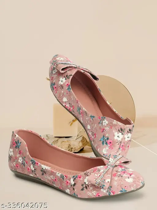 PU printed bellinas for women, elegant and quality nx footwear with closed back, comfortable sole