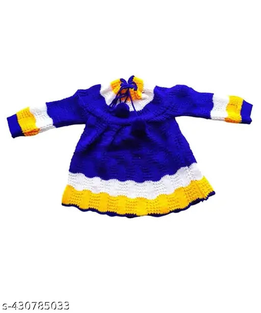 Wool self-design net new born baby winter wear clothes set for girls, featuring 4 pieces suitable for spring and autumn seasons. Sizes include 0-3M, 0-6M, 3-6M, 6-9M, 6-12M, and 9-12M with long sleeves. Made in India