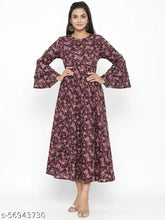 Solid cotton Anarkali kurta dress in attractive print pattern for women and girls, three-quarter sleeves style, Indian traditional wear