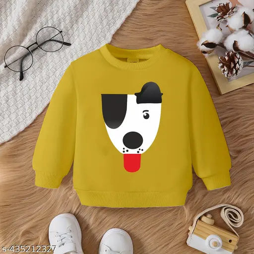 Cotton blend kids sweatshirt with long sleeves and printed pattern from Babyhug India, popular baby care brand