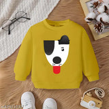 Cotton blend kids sweatshirt with long sleeves and printed pattern from Babyhug India, popular baby care brand