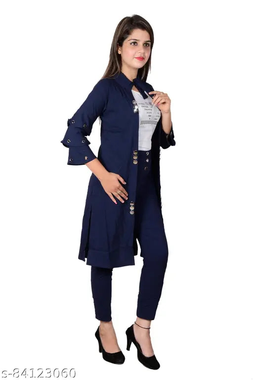 Cotton blend party dress for girls, elegant with shrug top and pant, skin-friendly, comfortable fabric, solid lining, breathable lining, available in sizes XS, M, L