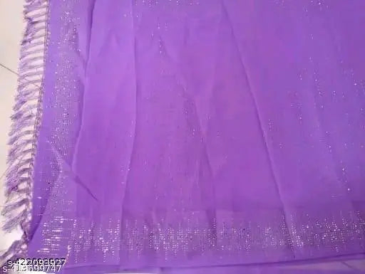 Lavender Georgette saree with mulberry silk blouse, Indian designer wear
