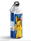 Multi-colored Pikachu cartoon-themed aluminum sipper water bottle for kids (600ml), ideal for gym, yoga, and everyday use - eco-friendly, long-lasting, and giftable