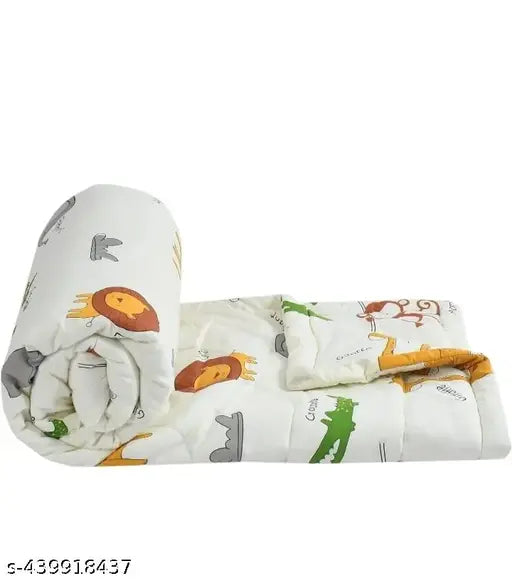 Cotton cartoon print single bed comforter, vibrant design for kids' room, 60x90 inches