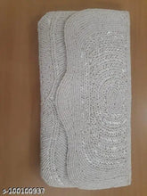 Beaded fabric clutch, embroidered net party bag for women, free size (9in x 5in), handcrafted in India