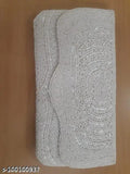 Beaded fabric clutch, embroidered net party bag for women, free size (9in x 5in), handcrafted in India