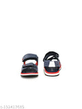 Blue leather and PVC open toe Velcro closure sandals for boys, perfect for casual wear and everyday use