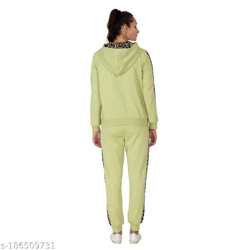 Women's solid fleece track suit, ideal winter lounge wear (Long sleeves, 280gsm), Clothink India