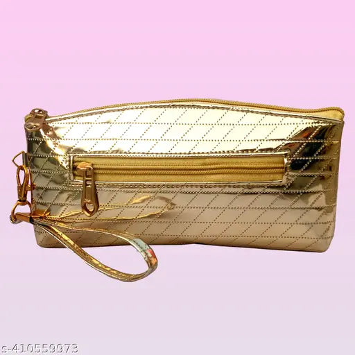 Solid net fabric clutch bag for women's party wear, features silk and satin exterior, perfect size for daily essentials