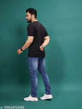 Men's cotton round neck T-shirt, short sleeves, printed pattern. Size M (Chest 40in, Length 27in). Quality apparel from Farbot, made in India
