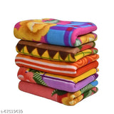 Multicolor fleece polar blanket set of 5, 400gm, 60" x 90", floral pattern on free size