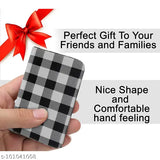 Faux leather check card holder, free size for business and ID storage