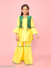 Silk A-line Sharara Kurta Sets for Girls, 6-7 Years, Indian traditional attire