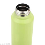 Green stainless steel sports bottle set of 4 with chrome finish - KARFE 1000ml leak-proof, food-grade bottles for fridge use in India