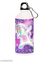 Unicorn sipper water bottle, aluminum drink container for kids, colorful MG Brand bottle with spout, India-made water accessory