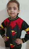 Acrylic long-sleeve printed net sweater for kids aged 5-6 years, KAV 123 B design from India