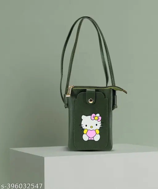 Stylish PU sling bag for girls & women, solid net, high-quality accessory from India